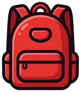 A red school backpack