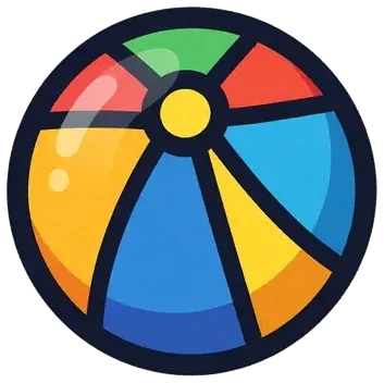 A colorful beach ball