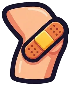 An adhesive bandage on skin