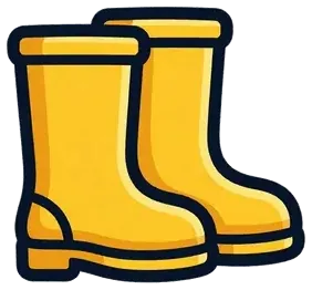 A pair of yellow boots