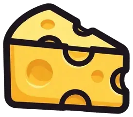 A yellow wedge of cheese with holes