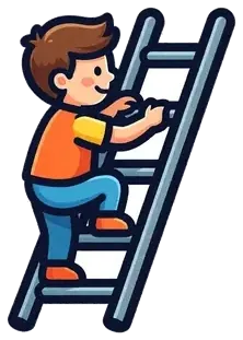 A child climbing a ladder