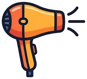An orange hair dryer