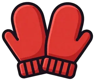 A pair of red mittens