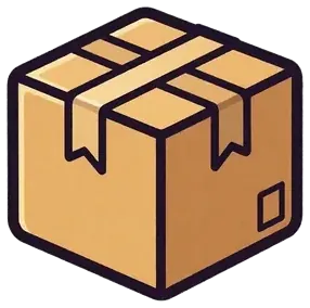 A cardboard box taped shut