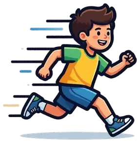 A child running fast