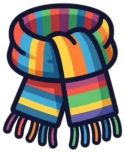 A striped knitted scarf