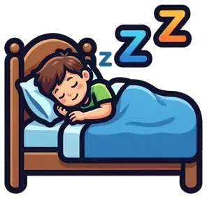 A child asleep in bed