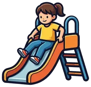 A child going down a slide