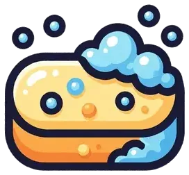 A bar of soap with bubbles