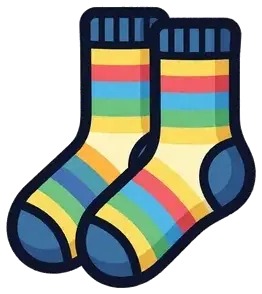 A pair of striped socks