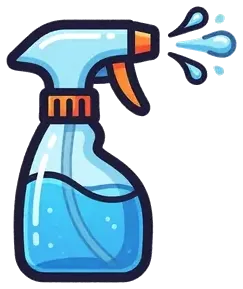 A spray bottle of water