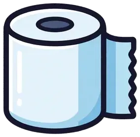 A roll of toilet paper