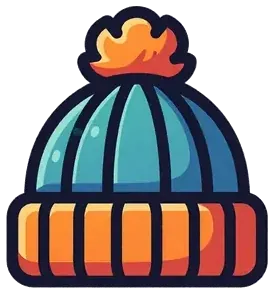 A knitted winter hat with a pompom